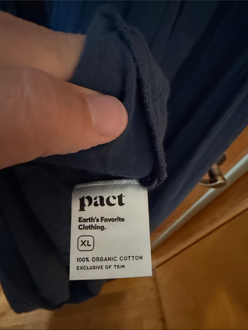 Pact organic coastal double gauze tiered midi dress size xl navy blue like new - Picture 5 of 5